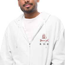 Load image into Gallery viewer, Unisex fleece zip up hoodie