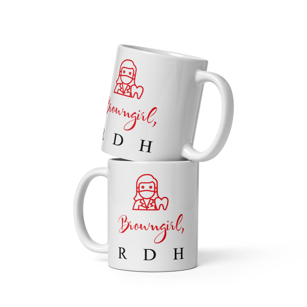 BrownGirl,RDH White glossy mug